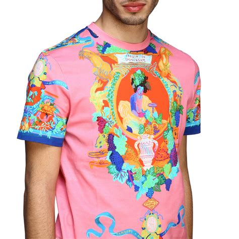 versace men's pink t shirt|Versace t shirt men's flannels.